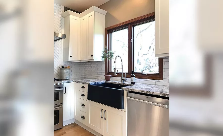 Blanco by Design First Place Kitchen has Ikon® sink and Meridian™ faucet