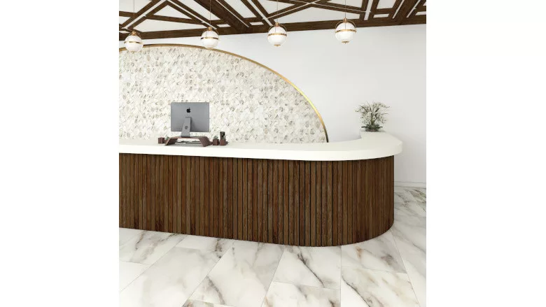 Marble look porcelain tile
