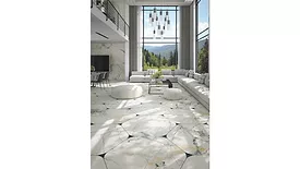 Hexagon shaped floor tile