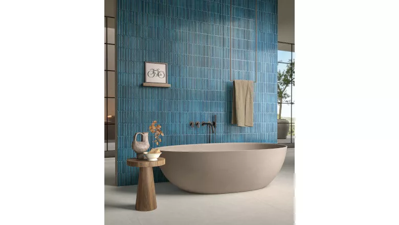 blue bathroom tile