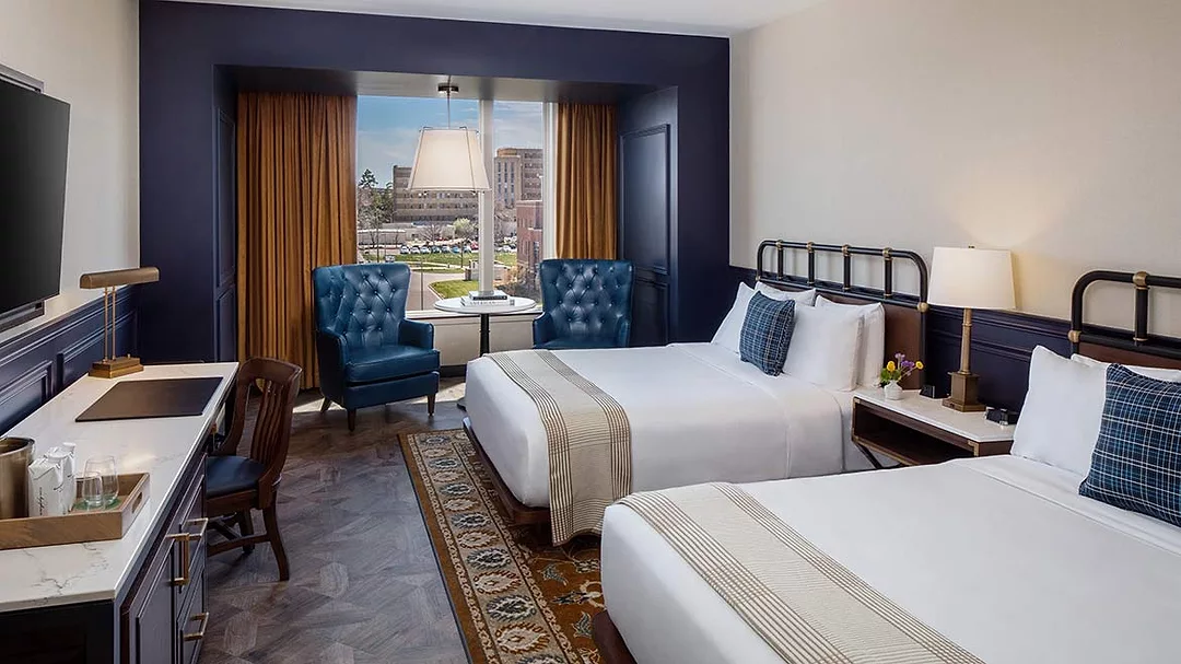 The Benson Hotel Standard Blue Bedroom