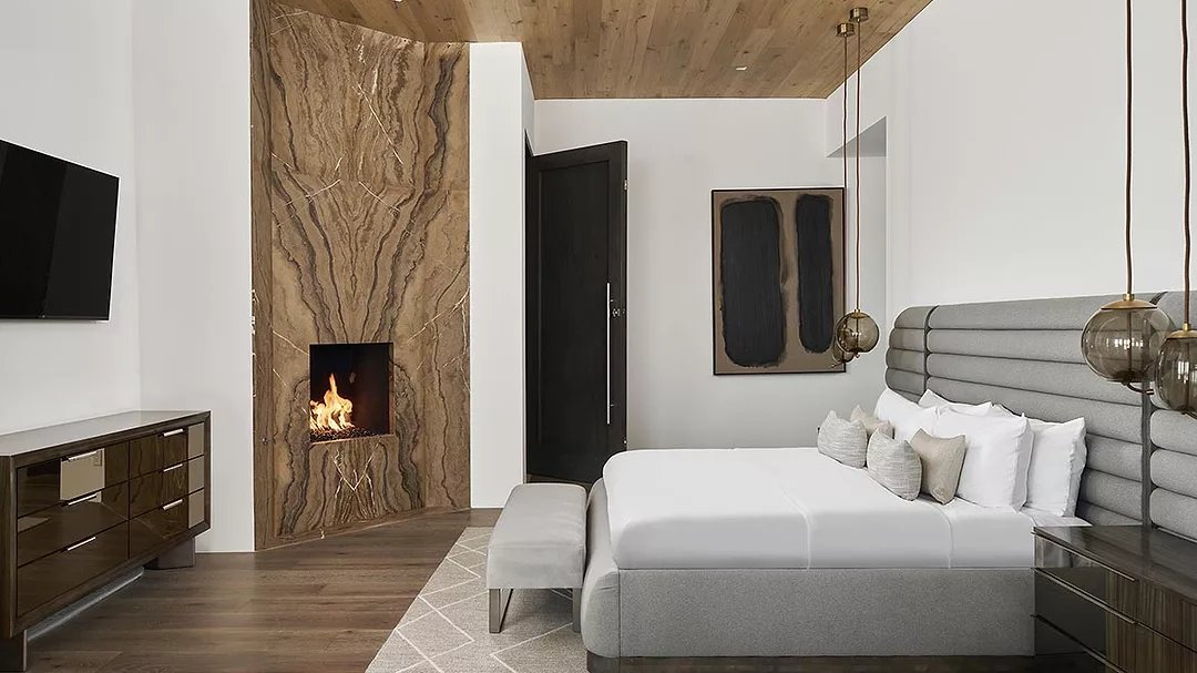 Striato Tortora marble by Antolini fireplace