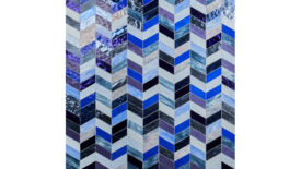 blue mosaic tile chevron 