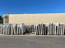 Slabs outside a fabrication shop