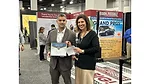 Glenn Kross and Jennifer Richinelli at Stone World Fabricator of the Year Award presentation