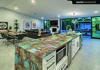 Pemagran quartzite used for a waterfall countertop