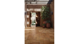 Entry way with terra cotto look tile