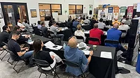 Audience at Stone Industry Education event hosted by Marble of the World in Pompano Beach, FL