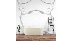 marble backsplash in bathroom