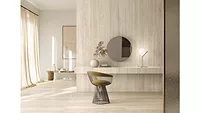 large format beige tile floor