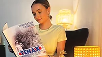 Madison Gambrell holding Tenax catalog