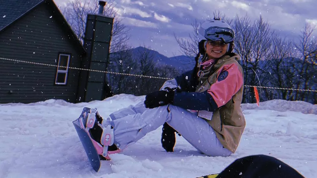 Madison Gambrell snowboarding