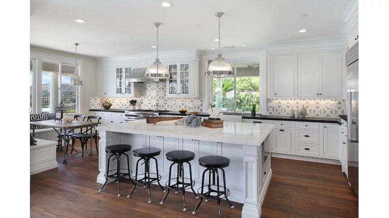 geometric kitchen backsplash