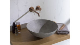 wash basin in gray stone