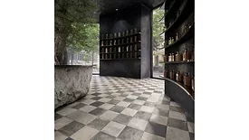 geometric floor tiles