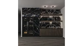 black porcelain backsplash