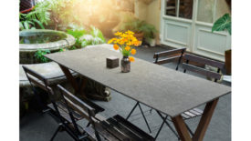 outdoor gray patio table