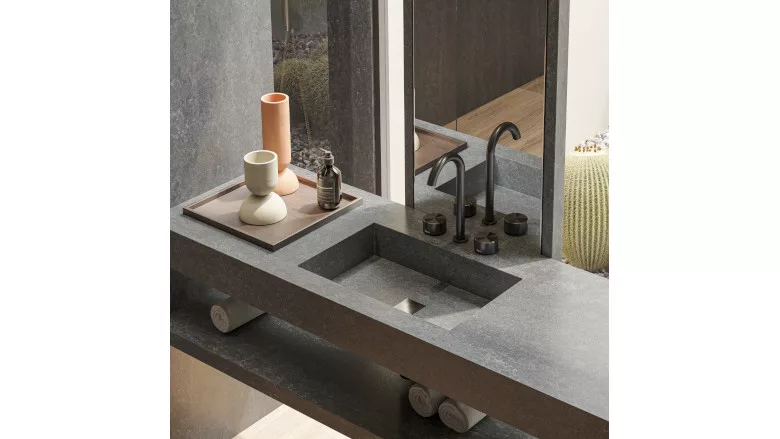 gray ceramic look sink