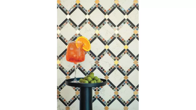 geometric backsplash