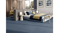 blue rectangular floor tile in bedroom