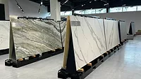 Porcelain slabs in Infinity showroom