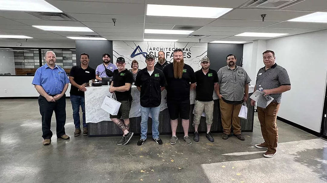 Mark Meriaux and Group Silica Slab Training