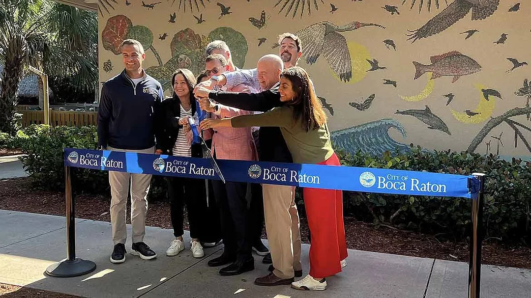 Artaic Sugar Sand Park Mosaic Mural Ribbon Cutting
