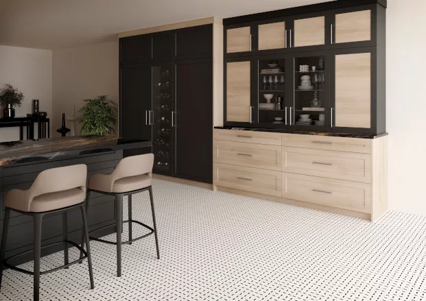 Apavisa Trazos Black Natural 60x60 Kitchen Scene