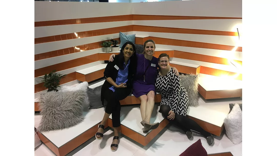 Elena Granite, Jamie Rich and Ally Jenkins during Grant's Coverings day sitting at a vignette