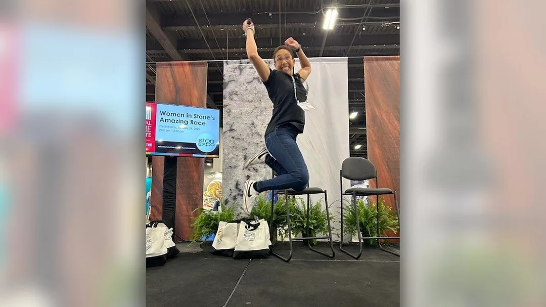 Marcette showing enthusiasm at tise 2025