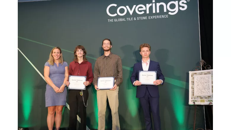 NTCA 2025 Tom Ade Scholarship Award Recipients with Hilary Frank of Dal-Tile Corporation.JPG