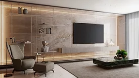 Quartzite wall application in living room