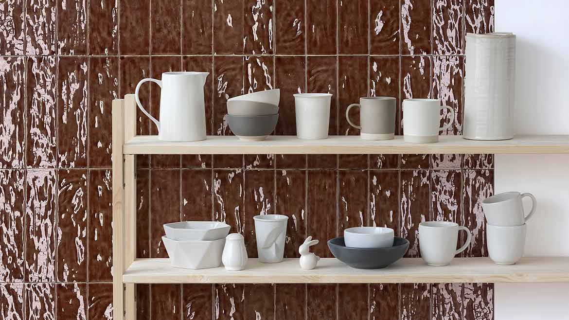 This appears to be a promotional image for the Elements Collection by Ceramica Da Vinci.