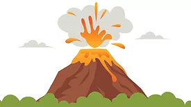 Volcano erupting