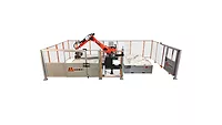 BACA Robo SawJet M Series 240 Dual Table cutting quartzite slab at headquarters with right door open..png Baca