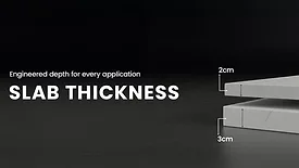 2cm vs. 3cm slab thickness illustration