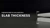2cm vs. 3cm slab thickness illustration