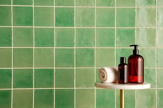 Daltile Contempee Collection -- Green tile shower wall