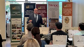 Tony Malisani speaking at a Stone Industry Education event