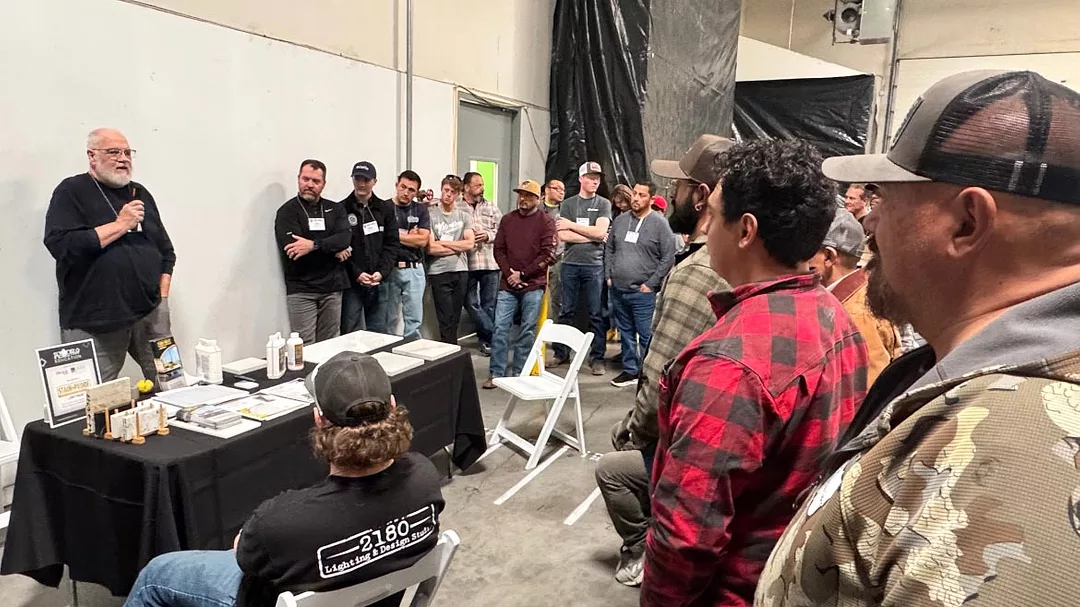 demonstration at Stone Industry Education event