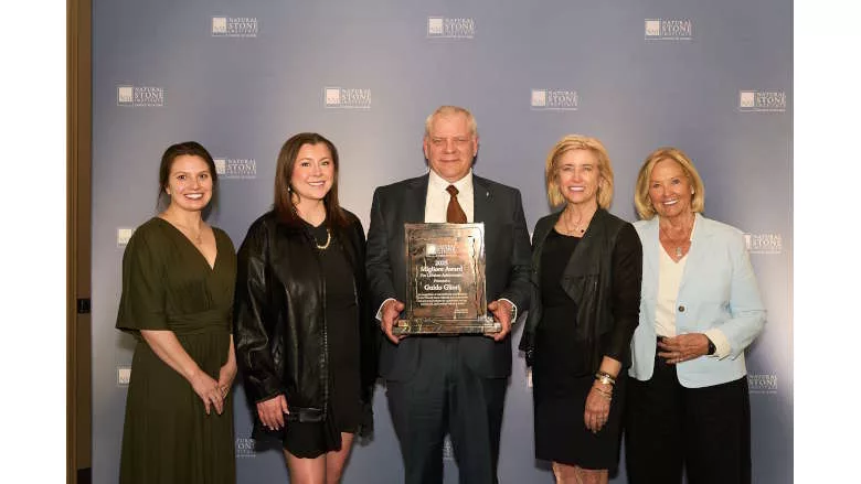 Guido Gliori of Grazzini Brothers receiving NSI Migliore Award for Lifetime Achievement 