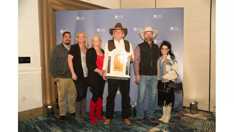 Steve Christensen receiving Natural Stone Craftsman of the Year award