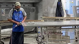 worker finishing a slab