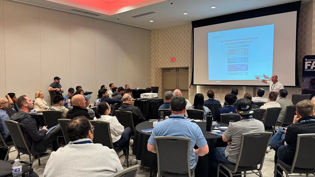 Omar Chahin of GMD Surfaces led a breakout discussion about identifying bottlenecks and increasing shop output