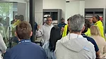 Marco Duran talking to FABX Group in his showroom at Atlas Marble & Granite