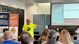 Buddy Ontra speaking at Houston Stone Industry Education Event