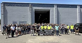 Group Photo in front of American Floor Covering building at SFA Connecticut Workshop