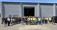 Group Photo in front of American Floor Covering building at SFA Connecticut Workshop