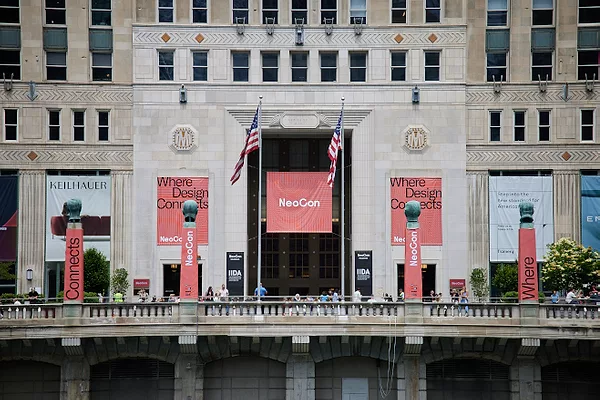 Front of The Mart with NeoCon 2026 Signs