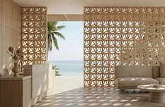 Kubo Arc Kubo Arc living room setting with sea in the background
